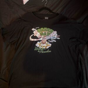 Green day Black Graphic T-Shirt with Green and White Design